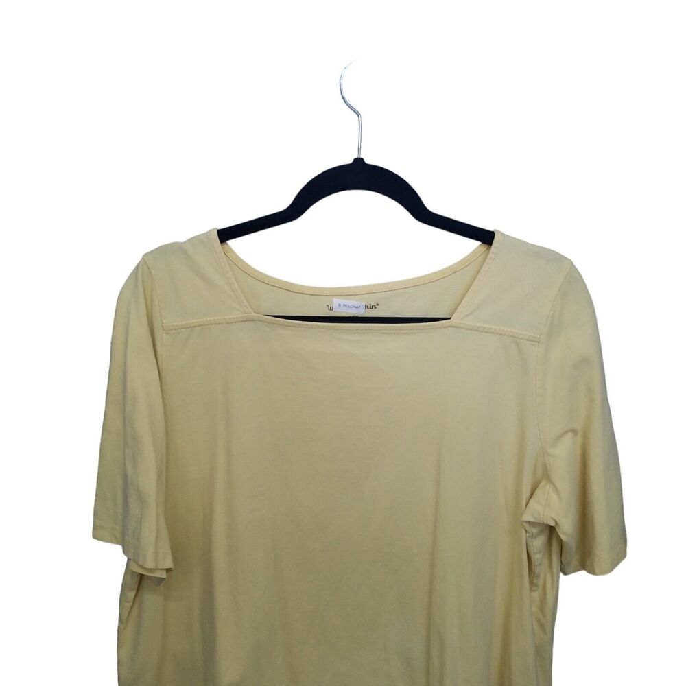 Woman Within Womens Sz L Yellow Solid Short Sleeve T-Shirt - Picture 2 of 10